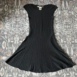 Max Studio Dark Gray Cap Sleeve Knit Dress